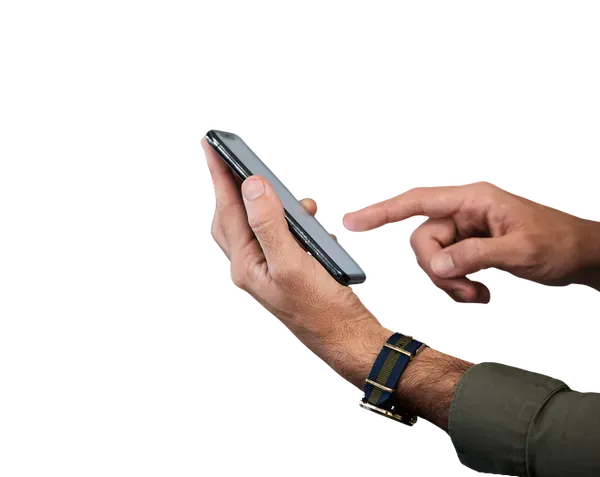 Patient using phone for telehealth
