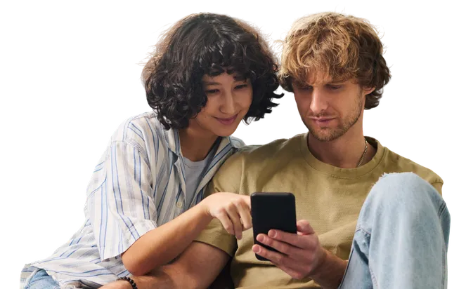 Couple checking Vantage Health on their phone